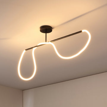 Alessio Contemporary Minimalist 360 Adjustable Silicone Neon Rope Dimmable Linear Integrated LED Flush Mount